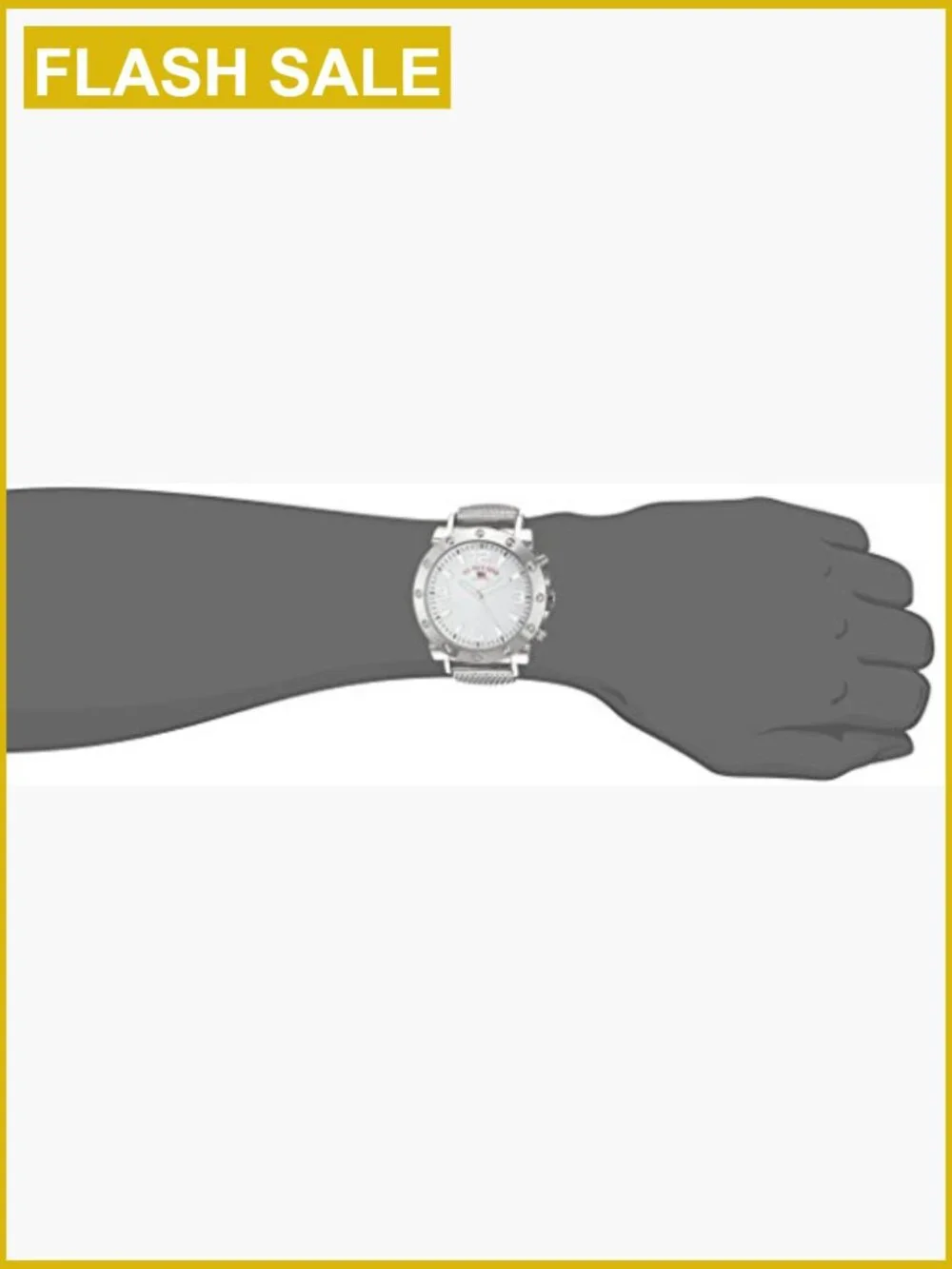 Men's Silver Mesh Watch - Analog Quartz, 48mm Case, Modern Style